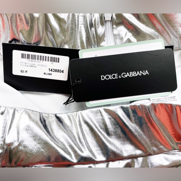 NWT Dolce & Gabbana AW21 Silver Laminated Leggings - Picture 12 of 15